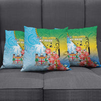 Malampa Fiji Day Pillow Cover Tribal Pattern With Tropical Flowers - Polynesian Pride