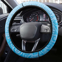 Malampa Fiji Day Steering Wheel Cover Tribal Pattern With Tropical Flowers - Polynesian Pride