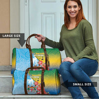 Malampa Fiji Day Travel Bag Tribal Pattern With Tropical Flowers - Polynesian Pride