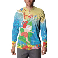 Christmas In Hawaii Button Sweatshirt Tis The Sea Sun LT05 - Polynesian Pride