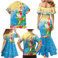 Christmas In Hawaii Family Matching Mermaid Dress and Hawaiian Shirt Tis The Sea Sun