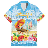 Personalised Hawaii Funny Thanksgiving Hawaiian Shirt Thankful From The Beach LT05 Blue - Polynesian Pride