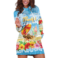 Personalised Hawaii Funny Thanksgiving Hoodie Dress Thankful From The Beach LT05 Blue - Polynesian Pride