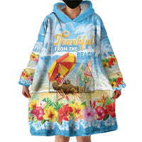 Personalised Hawaii Funny Thanksgiving Wearable Blanket Hoodie Thankful From The Beach LT05 - Polynesian Pride