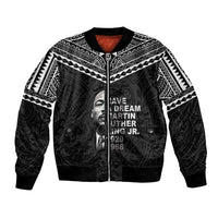 American Samoa MLK Day Bomber Jacket Polynesian Style LT05 Unisex Black - Polynesian Pride