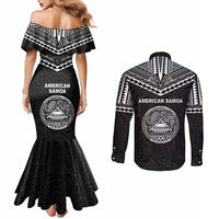 American Samoa MLK Day Couples Matching Mermaid Dress and Long Sleeve Button Shirt Polynesian Style