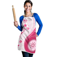 Bula Fiji Apron Pink Plumeria Masi Tapa Pattern LT05 - Polynesian Pride