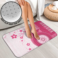Bula Fiji Bathroom Set Pink Plumeria Masi Tapa Pattern LT05 - Polynesian Pride