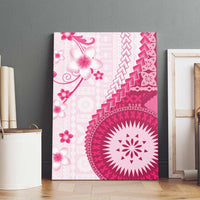 Bula Fiji Canvas Wall Art Pink Plumeria Masi Tapa Pattern LT05 - Polynesian Pride