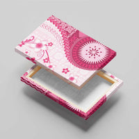 Bula Fiji Canvas Wall Art Pink Plumeria Masi Tapa Pattern LT05 - Polynesian Pride