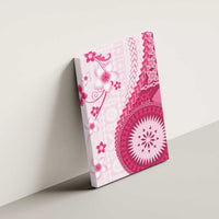 Bula Fiji Canvas Wall Art Pink Plumeria Masi Tapa Pattern LT05 - Polynesian Pride