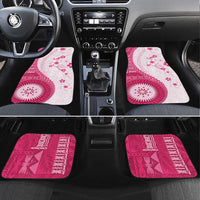 Bula Fiji Car Mats Pink Plumeria Masi Tapa Pattern LT05 Set 4pcs Pink - Polynesian Pride