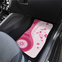 Bula Fiji Car Mats Pink Plumeria Masi Tapa Pattern LT05 - Polynesian Pride