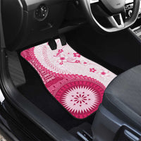 Bula Fiji Car Mats Pink Plumeria Masi Tapa Pattern LT05 - Polynesian Pride