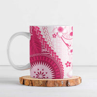 Bula Fiji Ceramic Mug Pink Plumeria Masi Tapa Pattern LT05 Pink - Polynesian Pride