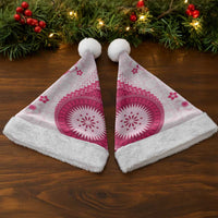Bula Fiji Christmas Santa Hat Pink Plumeria Masi Tapa Pattern LT05 - Polynesian Pride