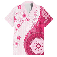 Bula Fiji Hawaiian Shirt Pink Plumeria Masi Tapa Pattern LT05 Pink - Polynesian Pride