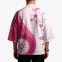 Bula Fiji Kimono Pink Plumeria Masi Tapa Pattern - Polynesian Pride
