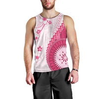 Bula Fiji Men Tank Top Pink Plumeria Masi Tapa Pattern LT05 - Polynesian Pride