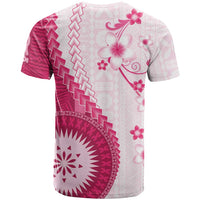 Bula Fiji T Shirt Pink Plumeria Masi Tapa Pattern LT05 - Polynesian Pride
