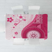 Bula Fiji Tablecloth Pink Plumeria Masi Tapa Pattern LT05 Pink - Polynesian Pride