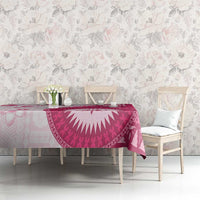 Bula Fiji Tablecloth Pink Plumeria Masi Tapa Pattern LT05 - Polynesian Pride