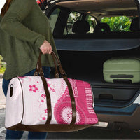 Bula Fiji Travel Bag Pink Plumeria Masi Tapa Pattern - Polynesian Pride