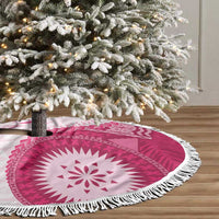 Bula Fiji Tree Skirt Pink Plumeria Masi Tapa Pattern - Polynesian Pride