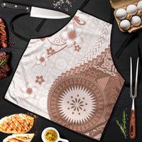 Bula Fiji Apron Brown Plumeria Masi Tapa Pattern LT05 Brown - Polynesian Pride