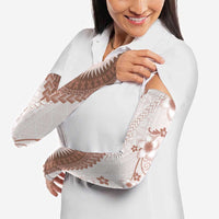 Bula Fiji Arm Sleeves Brown Plumeria Masi Tapa Pattern LT05 - Polynesian Pride