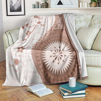 Bula Fiji Blanket Brown Plumeria Masi Tapa Pattern - Polynesian Pride