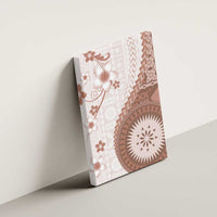 Bula Fiji Canvas Wall Art Brown Plumeria Masi Tapa Pattern LT05 - Polynesian Pride