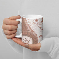 Bula Fiji Ceramic Mug Brown Plumeria Masi Tapa Pattern LT05 - Polynesian Pride