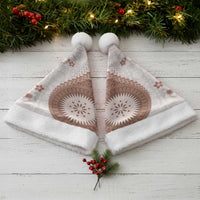 Bula Fiji Christmas Santa Hat Brown Plumeria Masi Tapa Pattern LT05 - Polynesian Pride