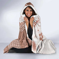 Bula Fiji Hooded Blanket Brown Plumeria Masi Tapa Pattern LT05 - Polynesian Pride