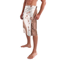 Bula Fiji Lavalava Brown Plumeria Masi Tapa Pattern LT05 - Polynesian Pride