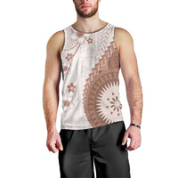 Bula Fiji Men Tank Top Brown Plumeria Masi Tapa Pattern LT05 - Polynesian Pride