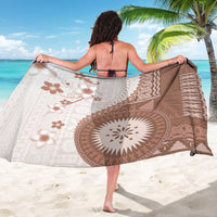 Bula Fiji Sarong Brown Plumeria Masi Tapa Pattern - Polynesian Pride