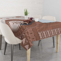 Bula Fiji Tablecloth Brown Plumeria Masi Tapa Pattern LT05 - Polynesian Pride