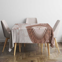 Bula Fiji Tablecloth Brown Plumeria Masi Tapa Pattern LT05 - Polynesian Pride