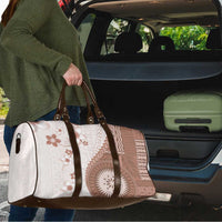 Bula Fiji Travel Bag Brown Plumeria Masi Tapa Pattern - Polynesian Pride