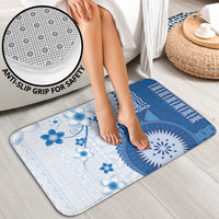Bula Fiji Bathroom Set Blue Plumeria Masi Tapa Pattern LT05 - Polynesian Pride