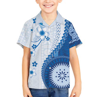 Bula Fiji Hawaiian Shirt - Blue Plumeria Masi Tapa Pattern LT05 - Polynesian Pride