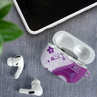 Bula Fiji AirPods Case Violet Plumeria Masi Tapa Pattern LT05 - Polynesian Pride