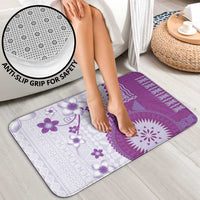 Bula Fiji Bathroom Set Violet Plumeria Masi Tapa Pattern LT05 - Polynesian Pride