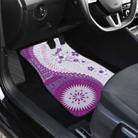 Bula Fiji Car Mats Violet Plumeria Masi Tapa Pattern LT05 - Polynesian Pride