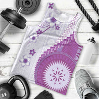 Bula Fiji Men Tank Top Violet Plumeria Masi Tapa Pattern - Polynesian Pride
