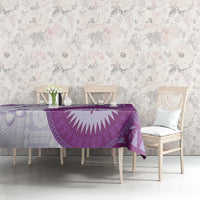 Bula Fiji Tablecloth Violet Plumeria Masi Tapa Pattern - Polynesian Pride