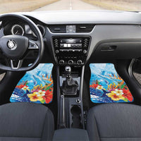 Polynesia Humpback Whale Car Mats Ocean Style LT05 Set 2pcs - Front Blue - Polynesian Pride