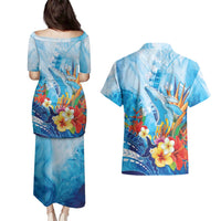 Polynesia Humpback Whale Couples Matching Puletasi and Hawaiian Shirt Ocean Style LT05 - Polynesian Pride